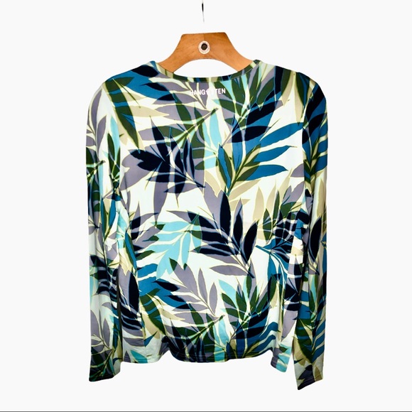 Hang Ten Sun Protection Tee SPF50 Zip Pocket Tropical Print Rash Guard T-shirt - Picture 5 of 10
